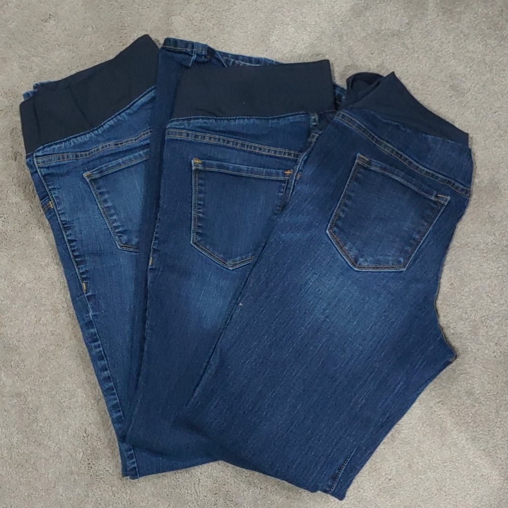 3 pairs old navy maternity jeans sz. 10